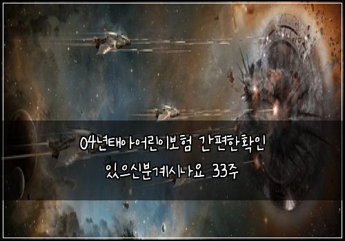 04년태아어린이보험 간편한확인  있으신분계시나요 33주