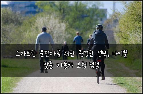  스마트한 운전자를 위한 현명한 선택, 나이별 맞춤 자동차 보험 점검