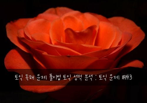 토익 독해 문제 풀이법 토익 성적 분석 : 토익 문제 #143