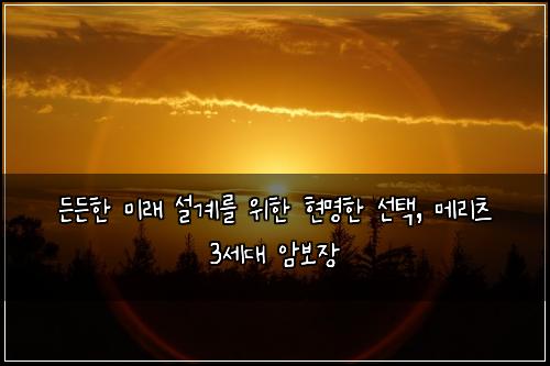  든든한 미래 설계를 위한 현명한 선택, 메리츠 3세대 암보장