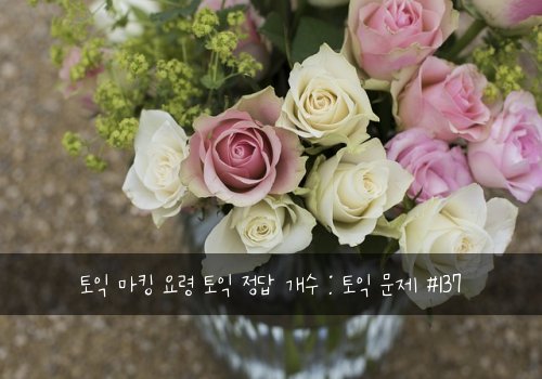 토익 마킹 요령 토익 정답 개수 : 토익 문제 #137