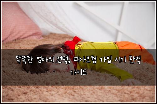  똑똑한 엄마의 선택, 태아보험 가입 시기 완벽 가이드
