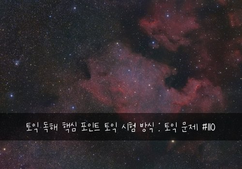 토익 독해 핵심 포인트 토익 시험 방식 : 토익 문제 #110