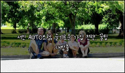 서민 AUTO보험, 슬기로운 가입 전략: 꿀팁 대방출