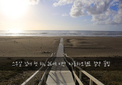  스무살 넘어 첫 차, 26세 미만 자동차보험료 절약 꿀팁