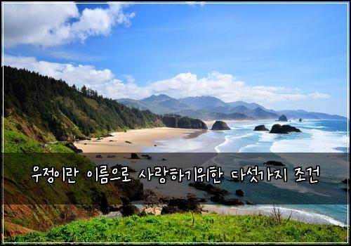 우정이란 이름으로 사랑하기위한 다섯가지 조건