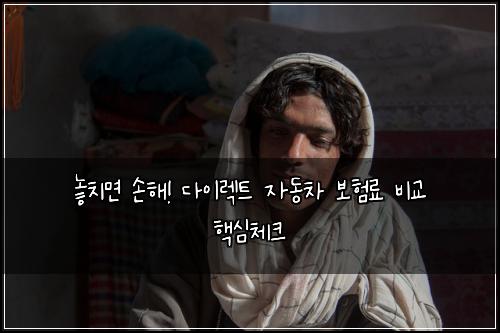  놓치면 손해! 다이렉트 자동차 보험료 비교 핵심체크