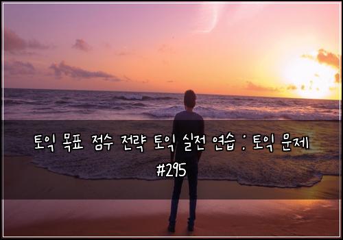 토익 목표 점수 전략 토익 실전 연습 : 토익 문제 #295