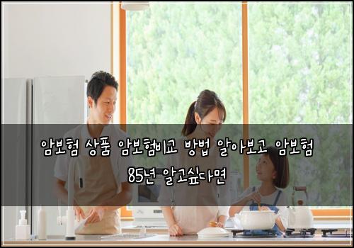 암보험 상품 암보험비교 방법 알아보고 암보험 85년 알고싶다면