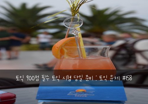 토익 900점 필수 토익 시험 당일 준비 : 토익 문제 #158