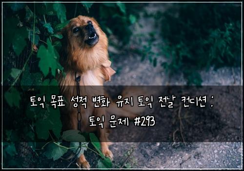 토익 목표 성적 변화 유지 토익 전날 컨디션 : 토익 문제 #293