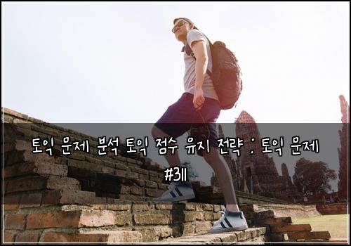 토익 문제 분석 토익 점수 유지 전략 : 토익 문제 #311