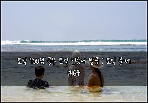 토익 700점 공부 토익 인증서 발급 : 토익 문제 #164