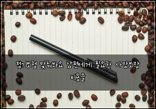 정기보험 맞춰봐요  남편에게 필요한 사망보장 비용을