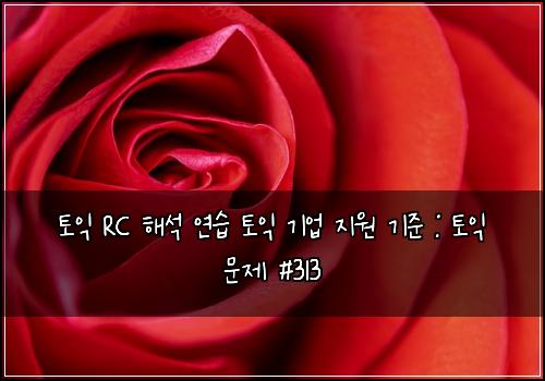 토익 RC 해석 연습 토익 기업 지원 기준 : 토익 문제 #313
