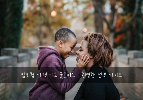 암보험 가격 비교 굿초이스 : 현명한 선택 가이드