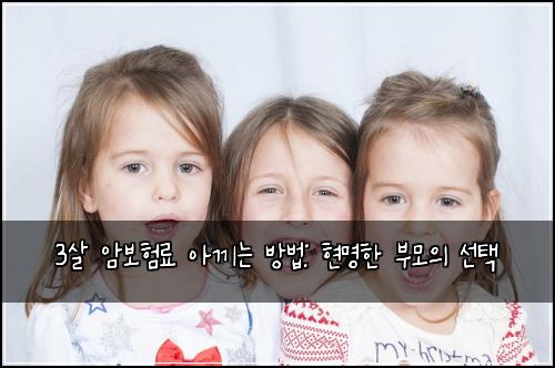  3살 암보험료 아끼는 방법: 현명한 부모의 선택