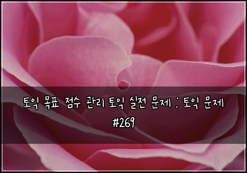 토익 목표 점수 관리 토익 실전 문제 : 토익 문제 #269