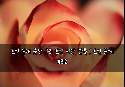 토익 독해 문장 구조 토익 시간 단축 : 토익 문제 #312
