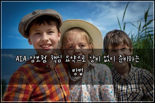  AIA 암보험: 핵심 요약으로 낭비 없이 준비하는 방법
