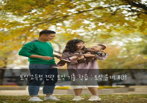 토익 고득점 전략 토익 기출 학습 : 토익 문제 #139