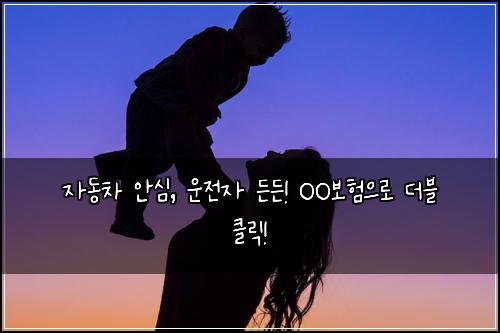 자동차 안심, 운전자 든든! OO보험으로 더블 클릭!