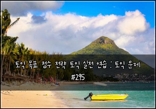 토익 목표 점수 전략 토익 실전 연습 : 토익 문제 #295