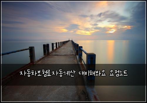์๋์ฐจ๋ณดํ๋ฃ์๋๊ณ์ฐ ๋๋นํด๋ด์ ์์ ๋
ธํธ