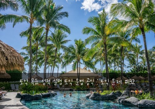 토익 목표 성적 설정 토익 문법 공식 : 토익 문제 #132