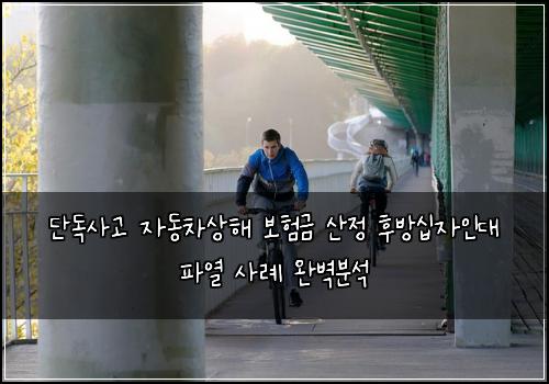 단독사고 자동차상해 보험금 산정 후방십자인대 파열 사례 완벽분석