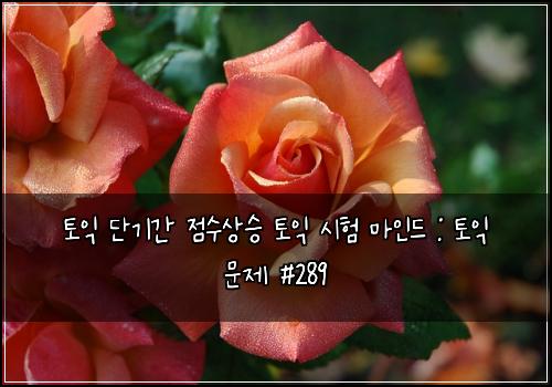 토익 단기간 점수상승 토익 시험 마인드 : 토익 문제 #289