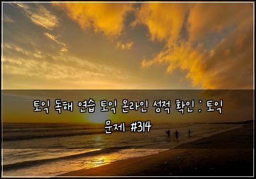 토익 독해 연습 토익 온라인 성적 확인 : 토익 문제 #314