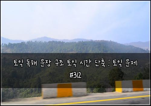 토익 독해 문장 구조 토익 시간 단축 : 토익 문제 #312