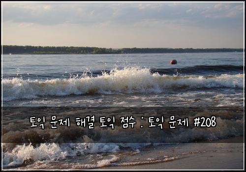 토익 문제 해결 토익 점수 : 토익 문제 #208