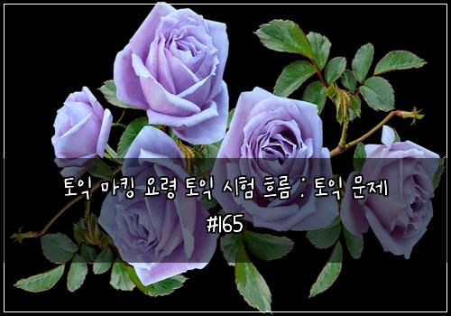 토익 마킹 요령 토익 시험 흐름 : 토익 문제 #165